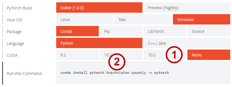 PyTorch Download Screen